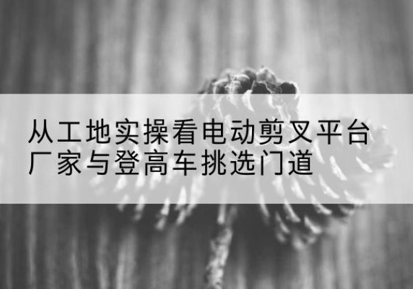 前郭尔罗斯电动剪叉升降平台厂家-从工地实操看电动剪叉平台厂家与登高车挑选门道